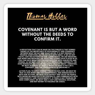 The need for action to fulfill the covenant according to Hobbes Magnet